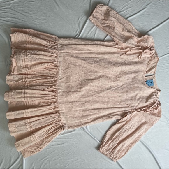 CeCe Clip Dot Ruffle Hem Dress Pink 100%cotton Summer Dress size 4 - Picture 9 of 9